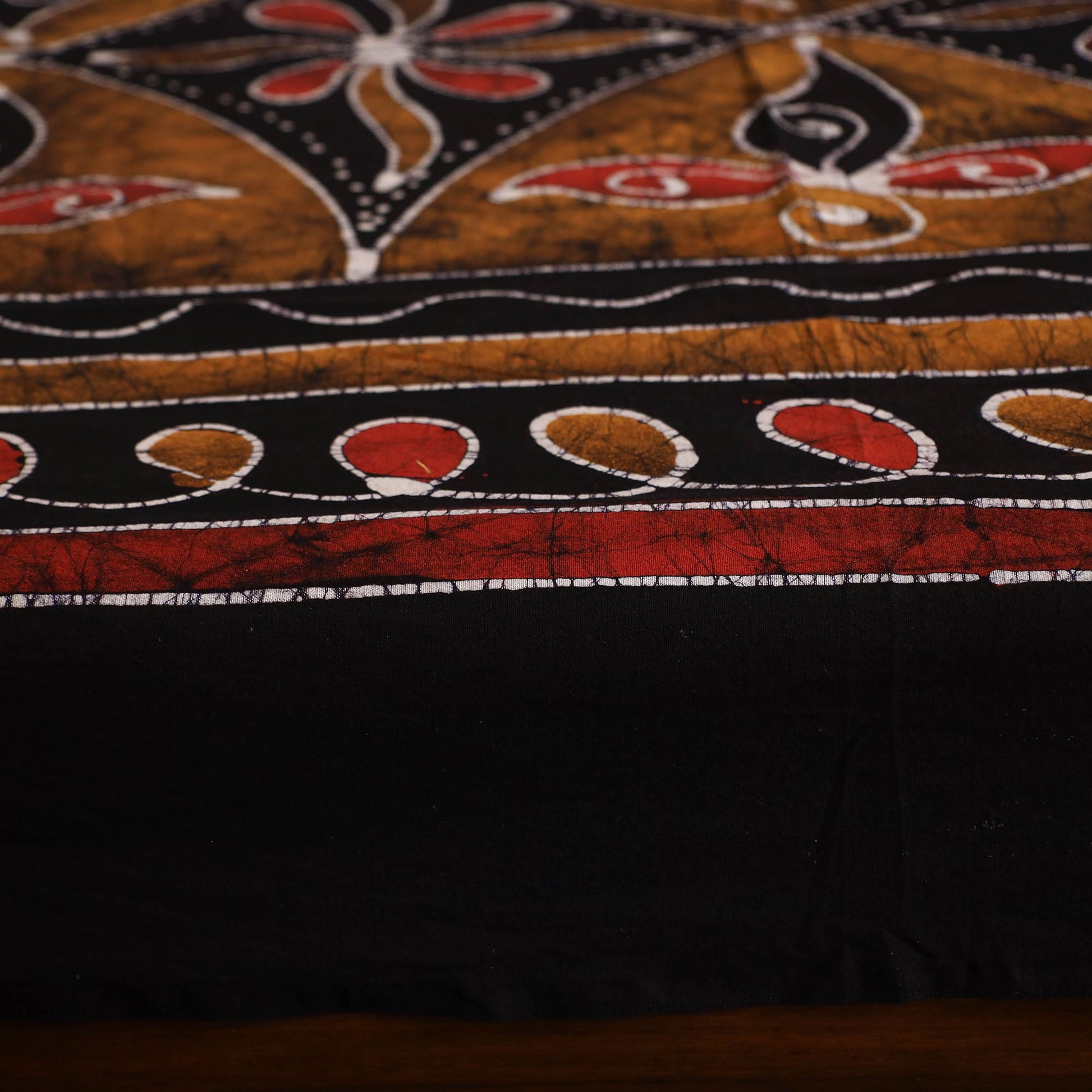 Black - Hand Batik Printed Cotton Single Bed Cover (96 x 59 in) 07