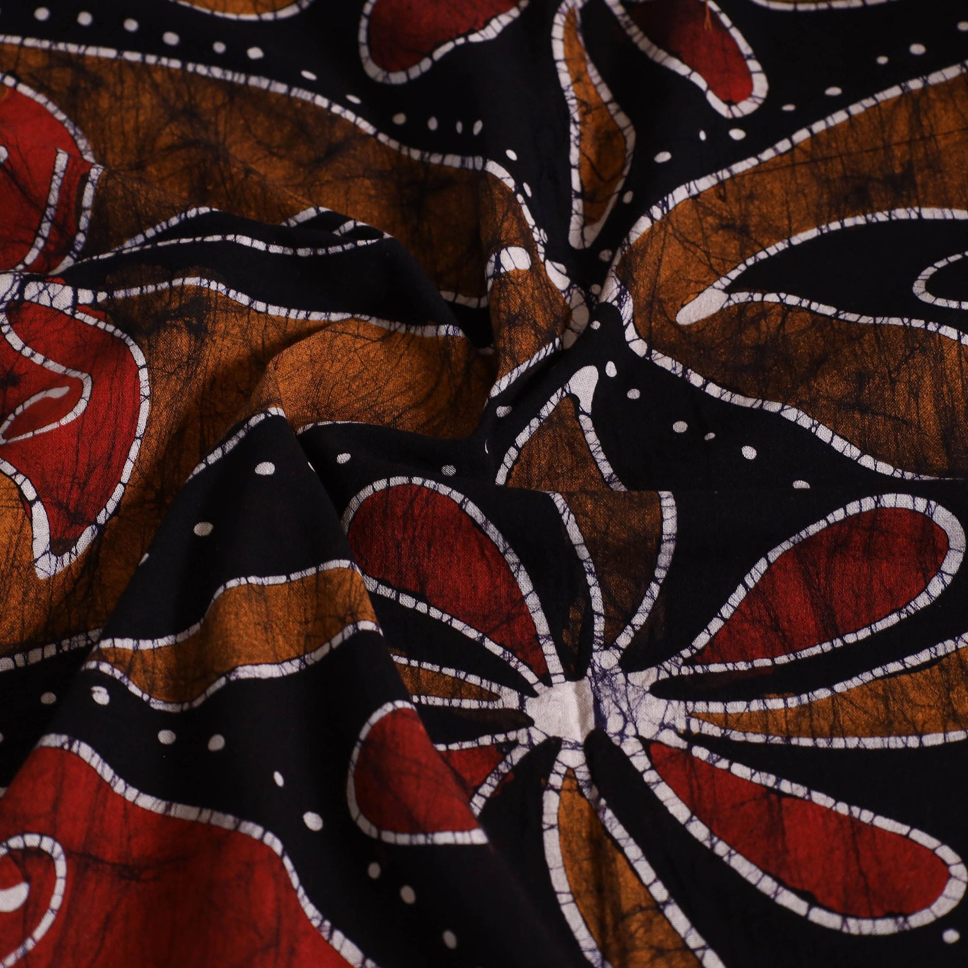 Black - Hand Batik Printed Cotton Single Bed Cover (96 x 59 in) 07