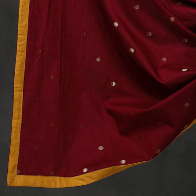 Black - 3pc Chanderi Silk Kalamkari Kurta with Polka Dot Dupatta 08