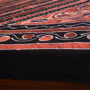 Black - Hand Batik Printed Cotton Single Bed Cover (96 x 59 in) 08