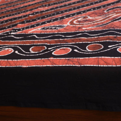 Black - Hand Batik Printed Cotton Single Bed Cover (96 x 59 in) 08