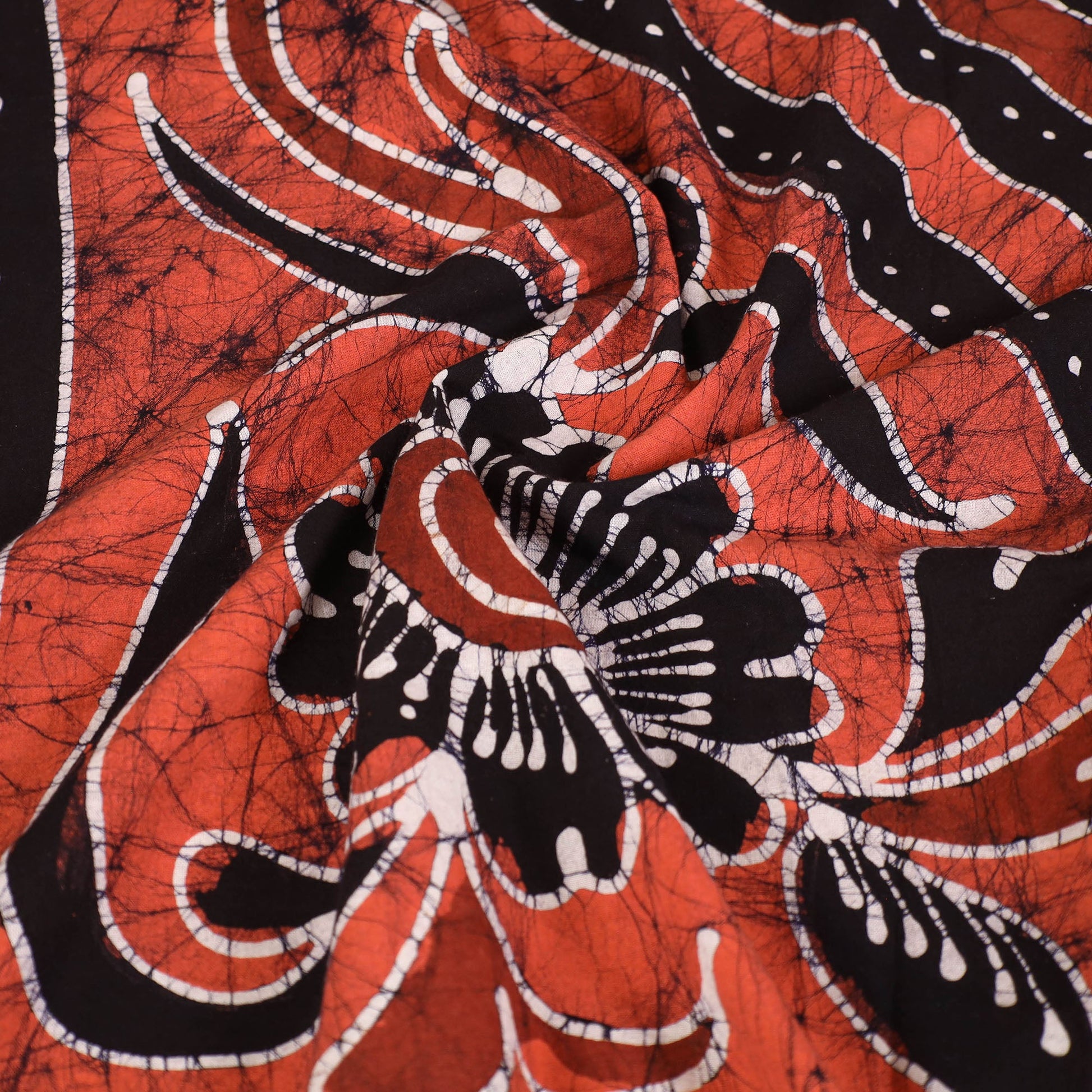 Black - Hand Batik Printed Cotton Single Bed Cover (96 x 59 in) 08