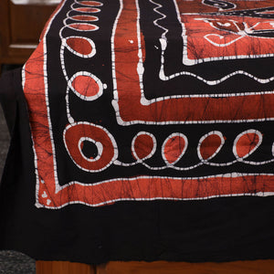 Black - Hand Batik Printed Cotton Single Bed Cover (96 x 59 in) 09