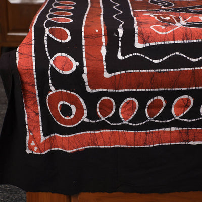 Black - Hand Batik Printed Cotton Single Bed Cover (96 x 59 in) 09