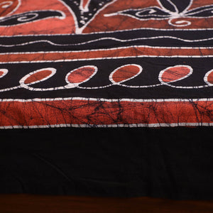 Black - Hand Batik Printed Cotton Single Bed Cover (96 x 59 in) 09
