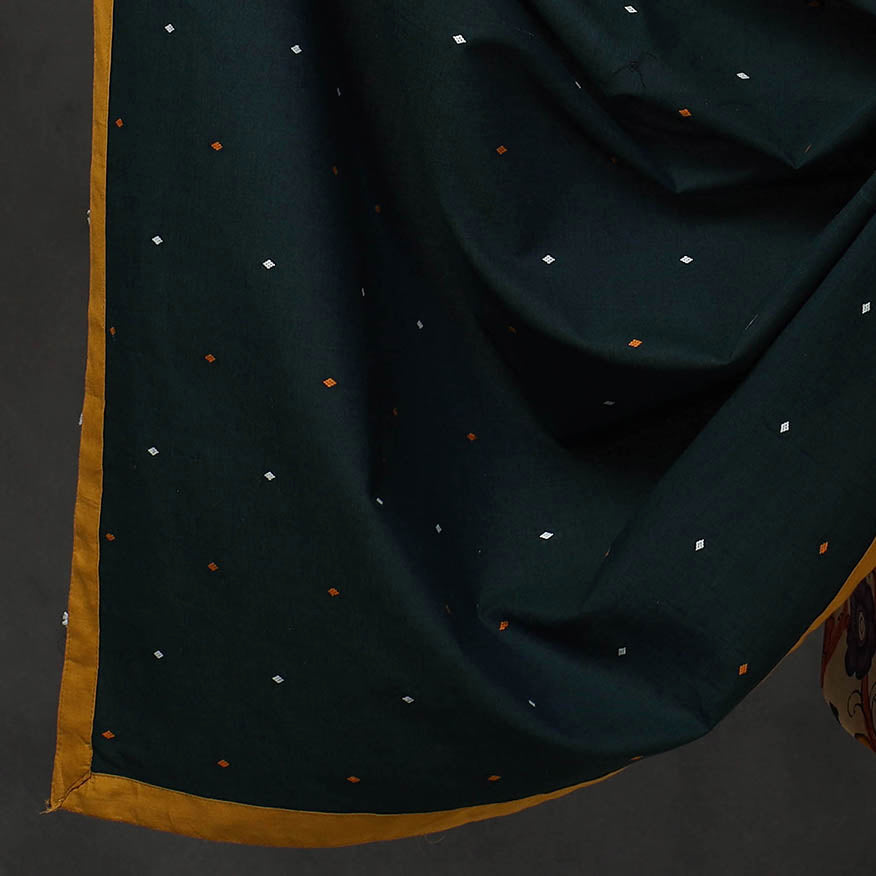 Beige - 3pc Chanderi Silk Kalamkari Kurta with Jacquard Dupatta 11