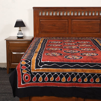 Black - Hand Batik Printed Cotton Single Bed Cover (96 x 59 in) 10