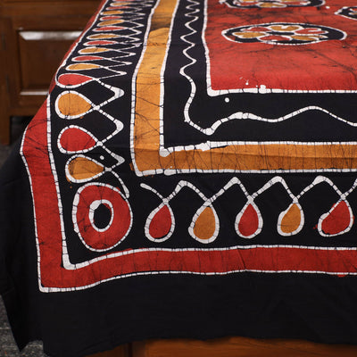 Black - Hand Batik Printed Cotton Single Bed Cover (96 x 59 in) 10