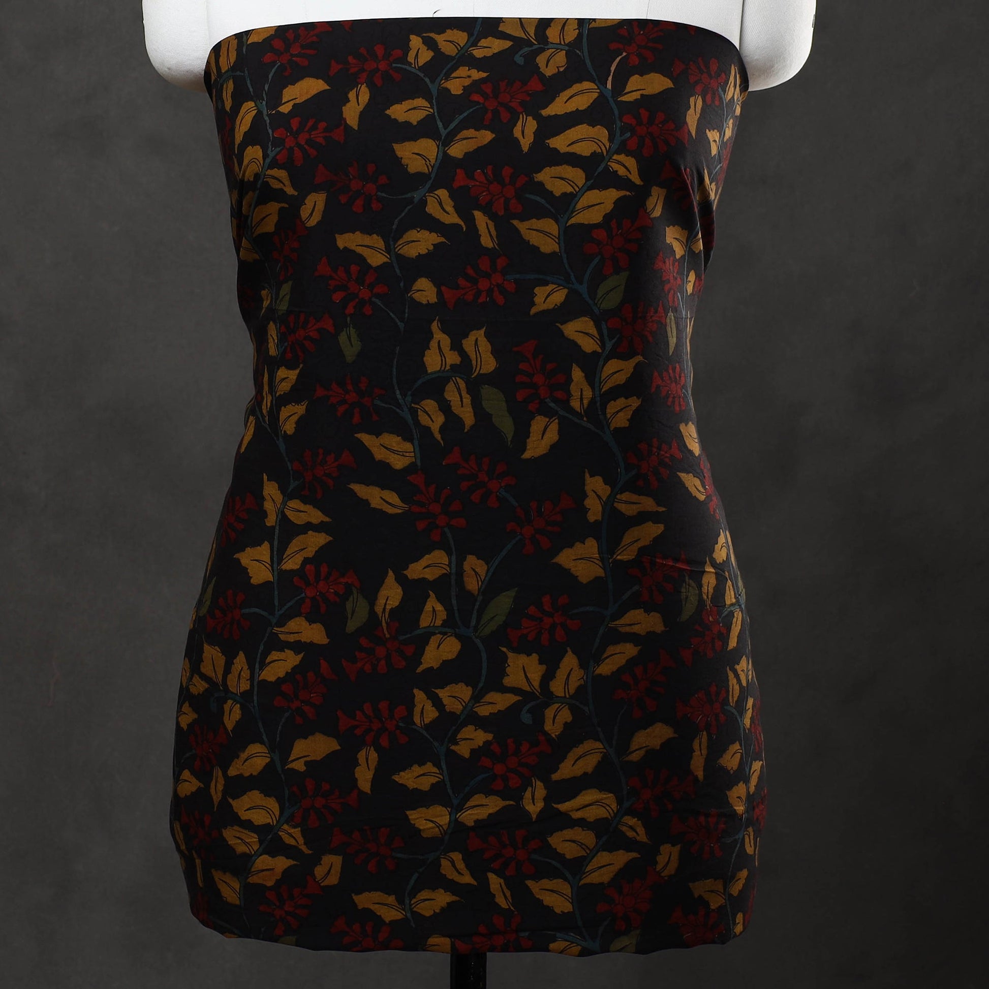 Black - 3pc Chanderi Silk Kalamkari Kurta with Polka Dot Dupatta 13