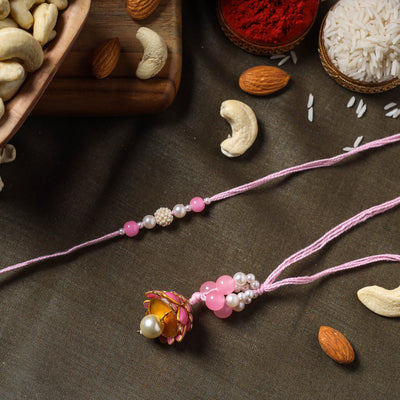 Beadwork Bhaiya Bhabhi Rakhi with Cashew & Almonds