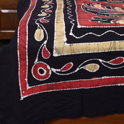 Black - Hand Batik Printed Cotton Single Bed Cover (96 x 59 in) 12