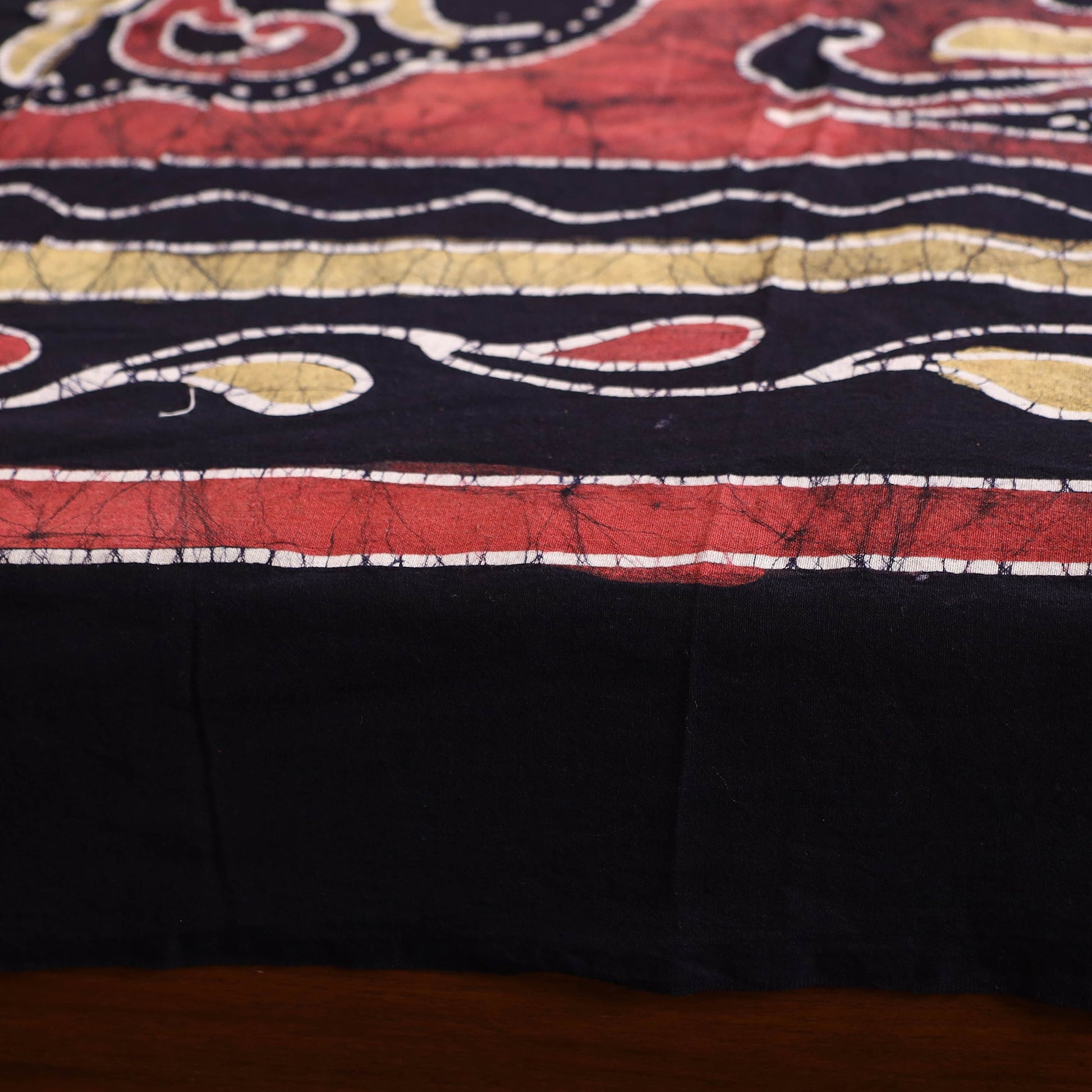 Black - Hand Batik Printed Cotton Single Bed Cover (96 x 59 in) 12