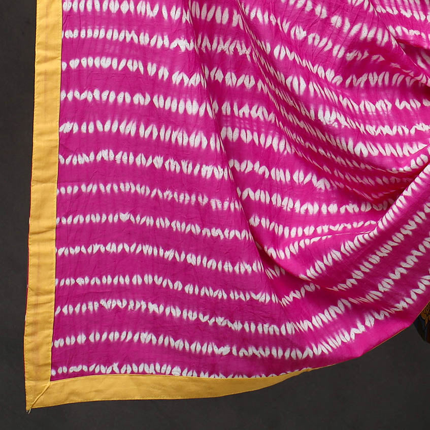 Blue - 3pc Chanderi Silk Kalamkari Kurta with Shibori Dupatta 16