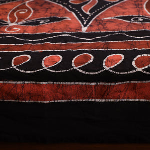 Black - Hand Batik Printed Cotton Single Bed Cover (96 x 59 in) 23