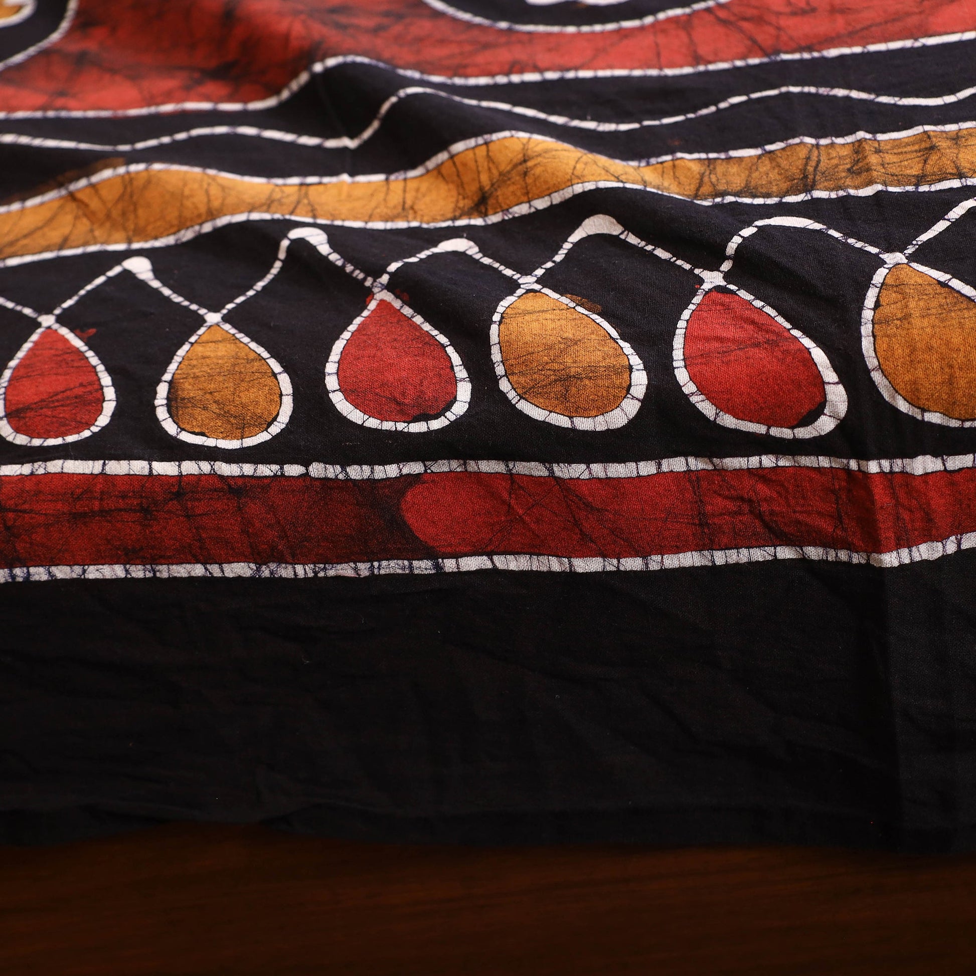 Black - Hand Batik Printed Cotton Single Bed Cover (96 x 59 in) 28