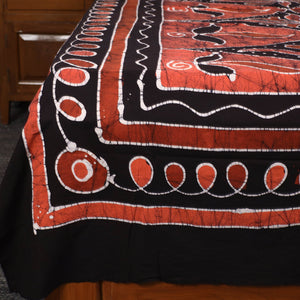 Black - Hand Batik Printed Cotton Single Bed Cover (96 x 59 in) 29