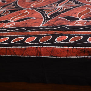 Black - Hand Batik Printed Cotton Single Bed Cover (96 x 59 in) 29