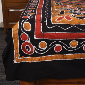 Black - Hand Batik Printed Cotton Single Bed Cover (96 x 59 in) 30