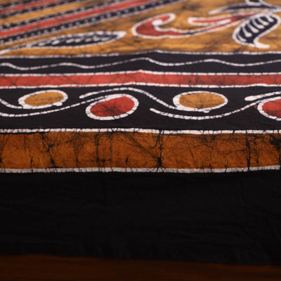 Black - Hand Batik Printed Cotton Single Bed Cover (96 x 59 in) 30