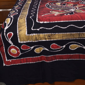 Black - Hand Batik Printed Cotton Single Bed Cover (96 x 59 in) 34
