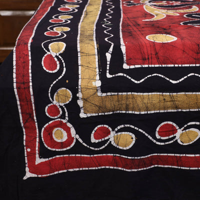 Black - Hand Batik Printed Cotton Single Bed Cover (96 x 59 in) 35