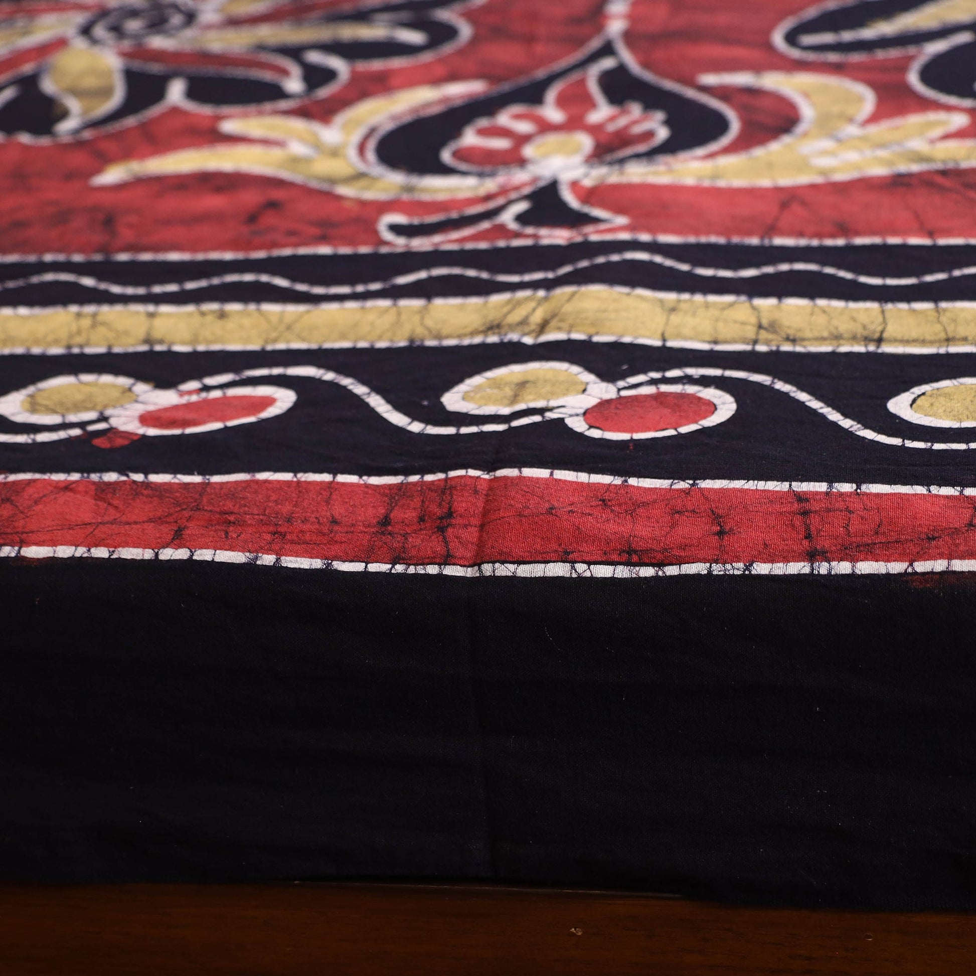 Black - Hand Batik Printed Cotton Single Bed Cover (96 x 59 in) 35