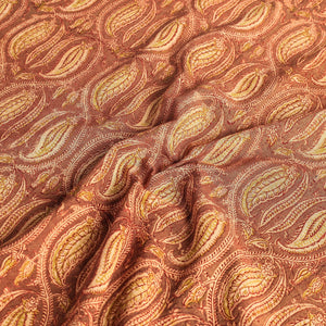Brown - Original Pedana Kalamkari Block Printed Cotton Table Cover (45 x 45 in)