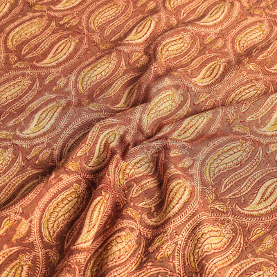 Brown - Original Pedana Kalamkari Block Printed Cotton Table Cover (45 x 45 in)