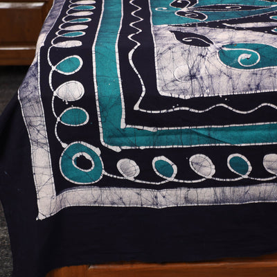 Blue - Hand Batik Printed Cotton Single Bed Cover (96 x 59 in) 39