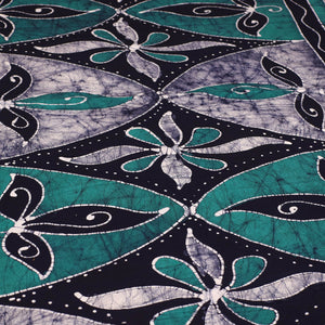 Blue - Hand Batik Printed Cotton Single Bed Cover (96 x 59 in) 39