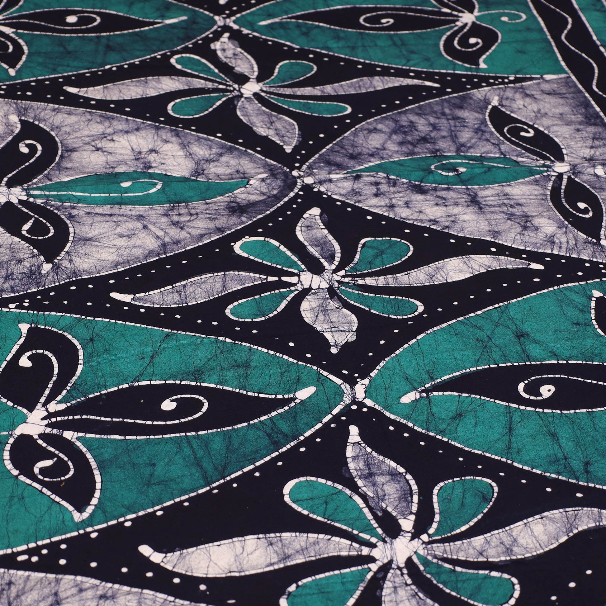 Blue - Hand Batik Printed Cotton Single Bed Cover (96 x 59 in) 39