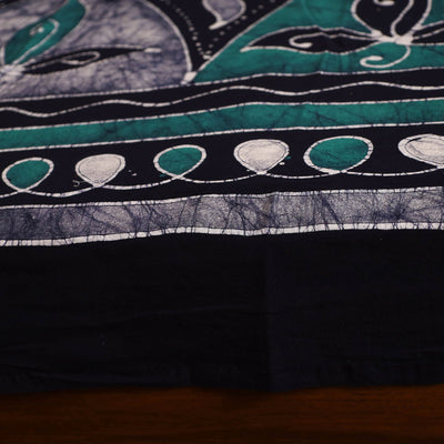 Blue - Hand Batik Printed Cotton Single Bed Cover (96 x 59 in) 39
