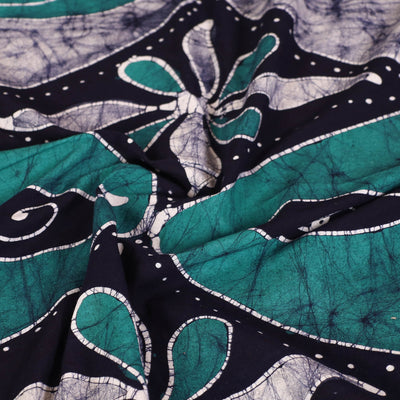 Blue - Hand Batik Printed Cotton Single Bed Cover (96 x 59 in) 39