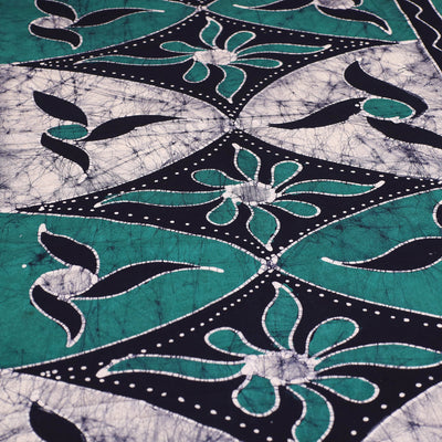 Blue - Hand Batik Printed Cotton Single Bed Cover (96 x 59 in) 40
