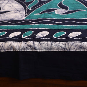 Blue - Hand Batik Printed Cotton Single Bed Cover (96 x 59 in) 40
