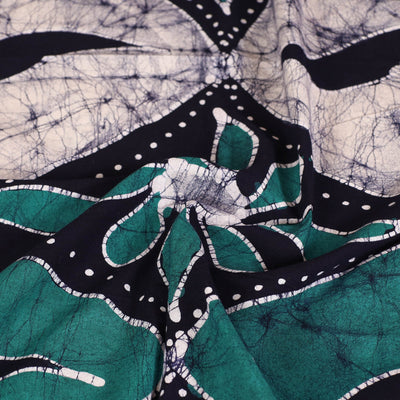 Blue - Hand Batik Printed Cotton Single Bed Cover (96 x 59 in) 40
