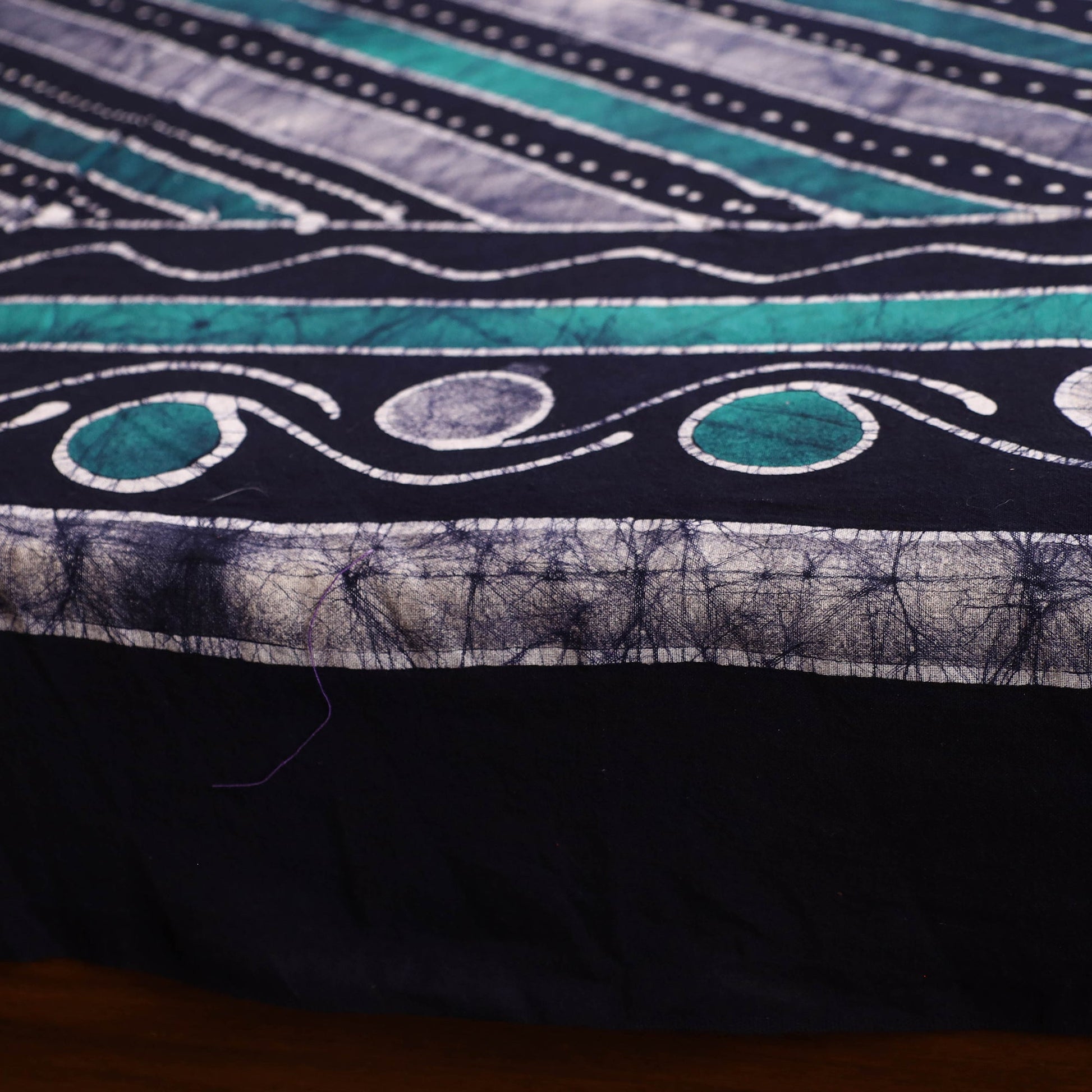 Blue - Hand Batik Printed Cotton Single Bed Cover (96 x 59 in) 41