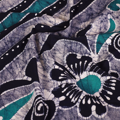 Blue - Hand Batik Printed Cotton Single Bed Cover (96 x 59 in) 41