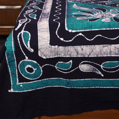 Blue - Hand Batik Printed Cotton Single Bed Cover (96 x 59 in) 42