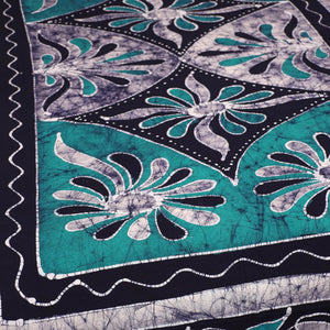 Blue - Hand Batik Printed Cotton Single Bed Cover (96 x 59 in) 42