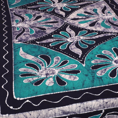 Blue - Hand Batik Printed Cotton Single Bed Cover (96 x 59 in) 42