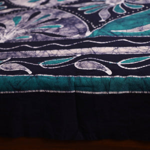 Blue - Hand Batik Printed Cotton Single Bed Cover (96 x 59 in) 42