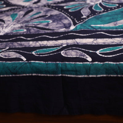 Blue - Hand Batik Printed Cotton Single Bed Cover (96 x 59 in) 42