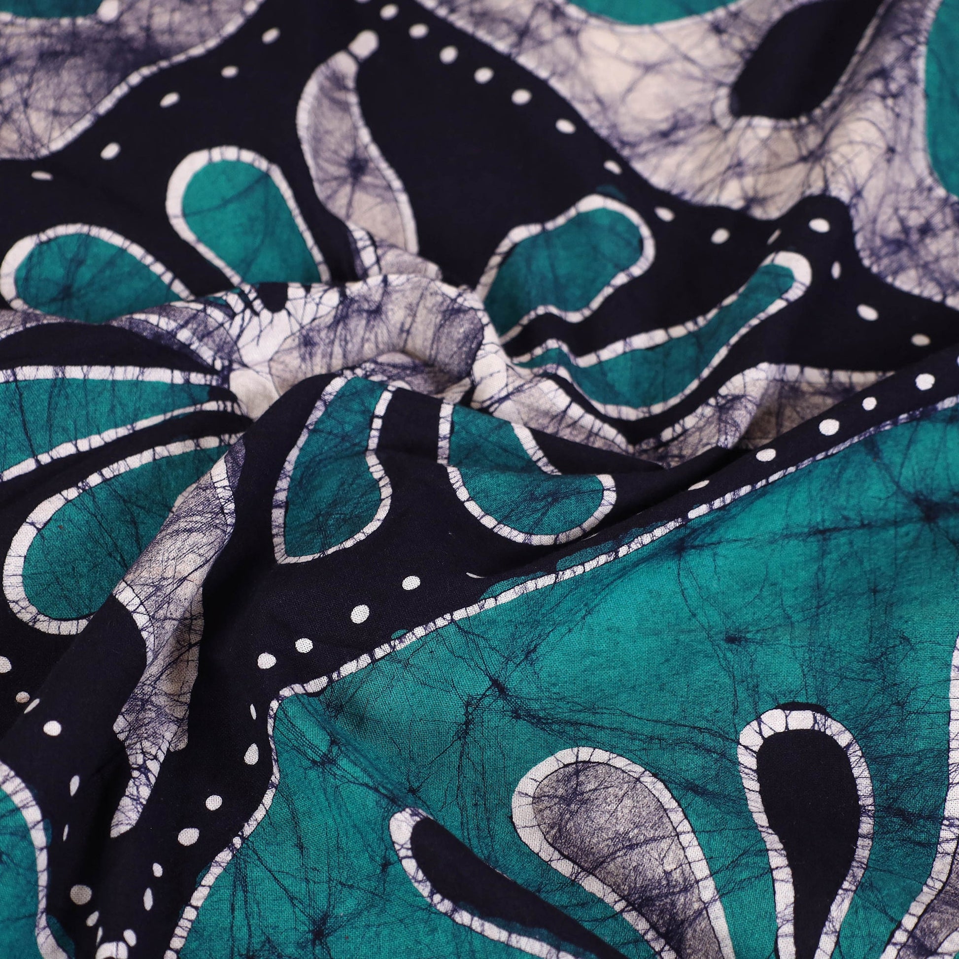 Blue - Hand Batik Printed Cotton Single Bed Cover (96 x 59 in) 42