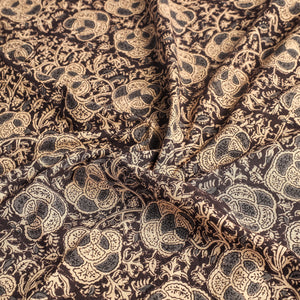 Brown - Original Pedana Kalamkari Block Printed Cotton Table Cover (45 x 45 in)