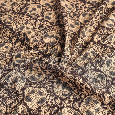 Brown - Original Pedana Kalamkari Block Printed Cotton Table Cover (45 x 45 in)