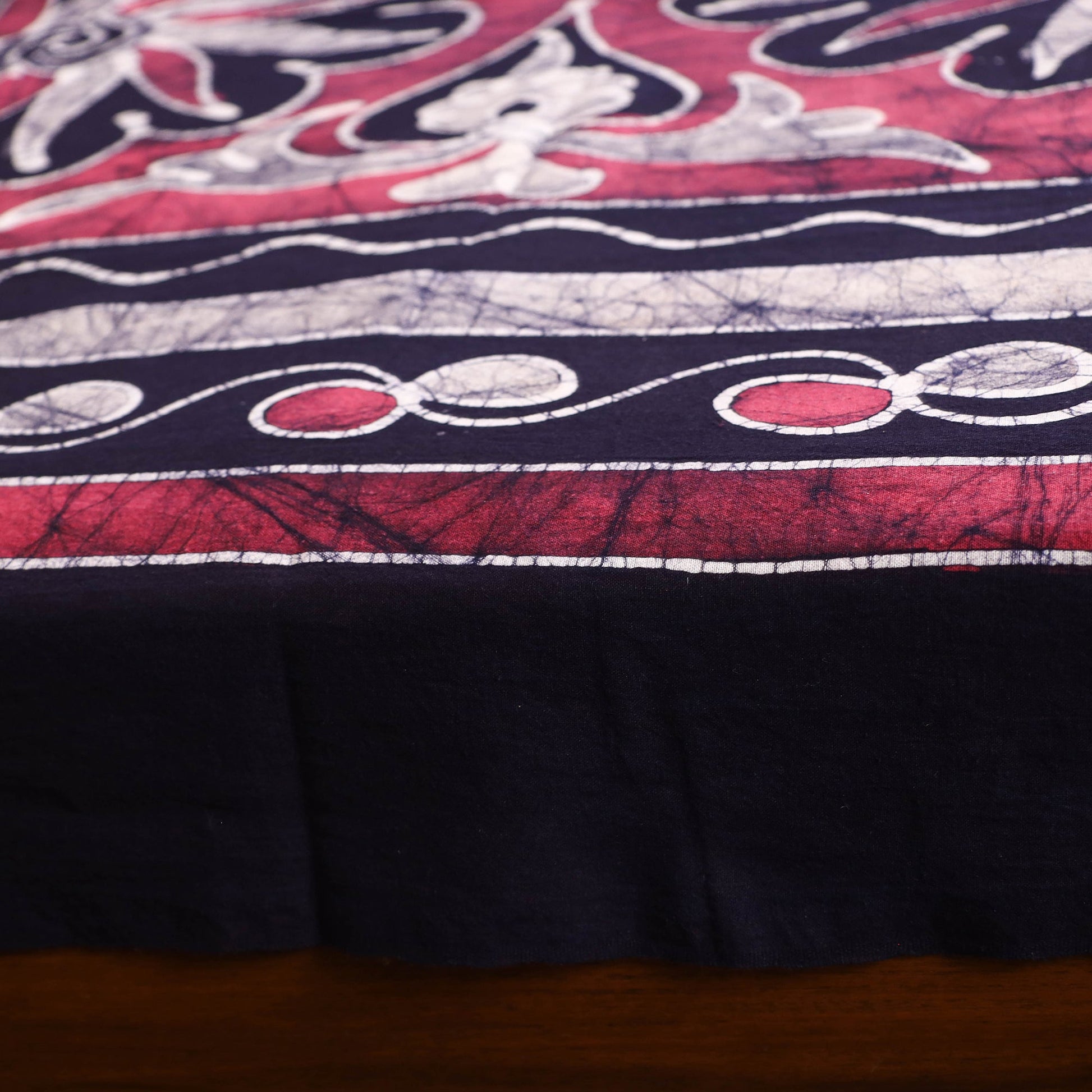 Black - Hand Batik Printed Cotton Single Bed Cover (96 x 59 in) 43