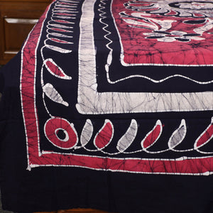 Black - Hand Batik Printed Cotton Single Bed Cover (96 x 59 in) 45