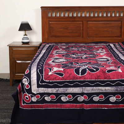 Black - Hand Batik Printed Cotton Single Bed Cover (96 x 59 in) 46