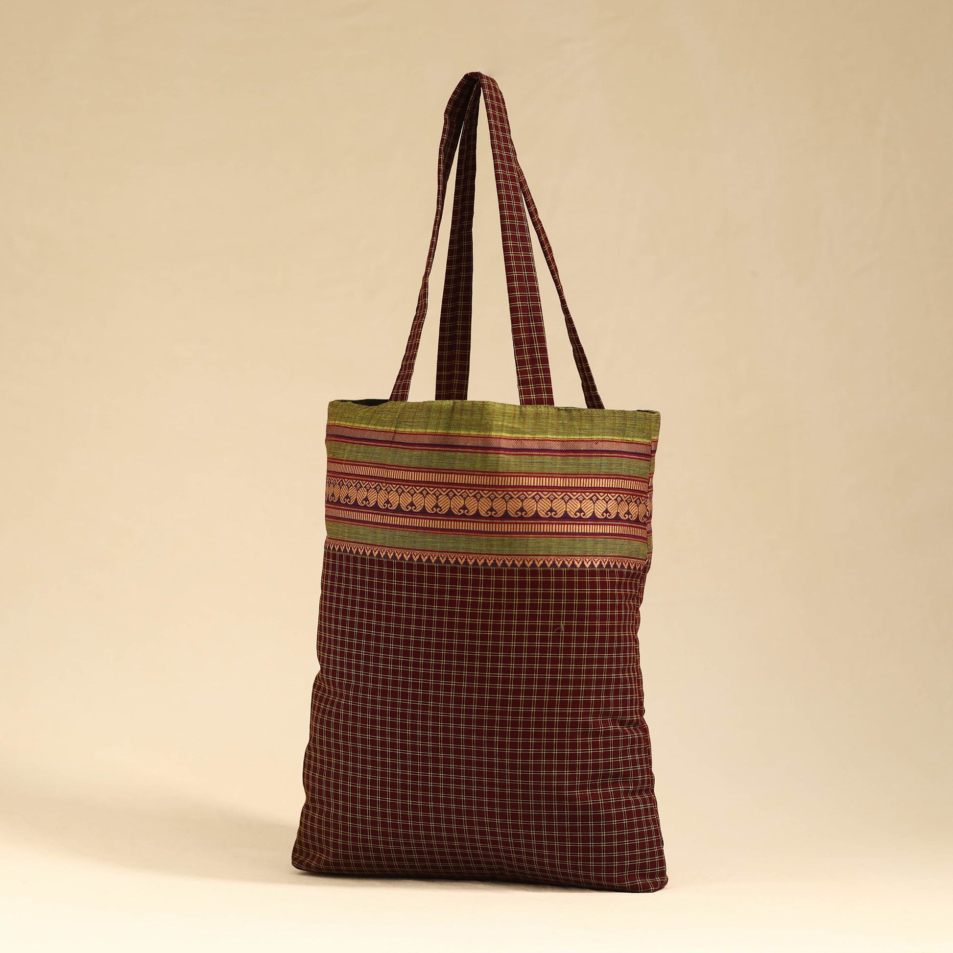 Brown - Kanchipuram Cotton Tote Bag 07
